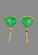 Load image into Gallery viewer, SOLD - Prof. Michael Zobel Emerald Carving Original Earrings