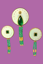 Load image into Gallery viewer, Set of Pendant & Earrings with Shells and Emeralds - Michael Zobel Heritage Collection