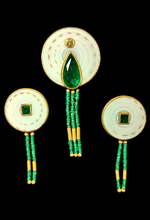 Load image into Gallery viewer, Set of Pendant & Earrings with Shells and Emeralds - Michael Zobel Heritage Collection