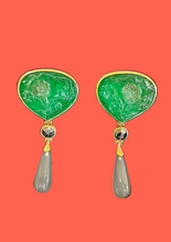 Load image into Gallery viewer, SOLD - Prof. Michael Zobel Emerald Carving Original Earrings