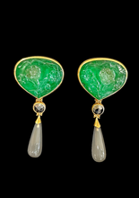 Load image into Gallery viewer, SOLD - Prof. Michael Zobel Emerald Carving Original Earrings