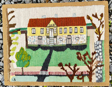 Load image into Gallery viewer, Vintage Swedish Tapestry 1983 by Luna Bylander – Handwoven Textile Art "SOLBO" Manor House, Signed 40x30 cm