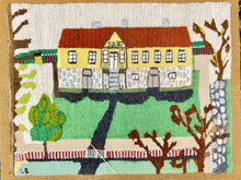 Load image into Gallery viewer, Vintage Swedish Tapestry 1983 by Luna Bylander – Handwoven Textile Art "SOLBO" Manor House, Signed 40x30 cm