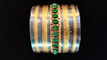 Load image into Gallery viewer, Ahoyart displays The Originator Prof. Michael Zobel Original Cuff With Emeralds