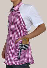 Load image into Gallery viewer, recycled and up-cycled apron designed by caren shen
