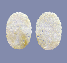 Load image into Gallery viewer, Jadeite Transparent Handcarved Oval Pair
