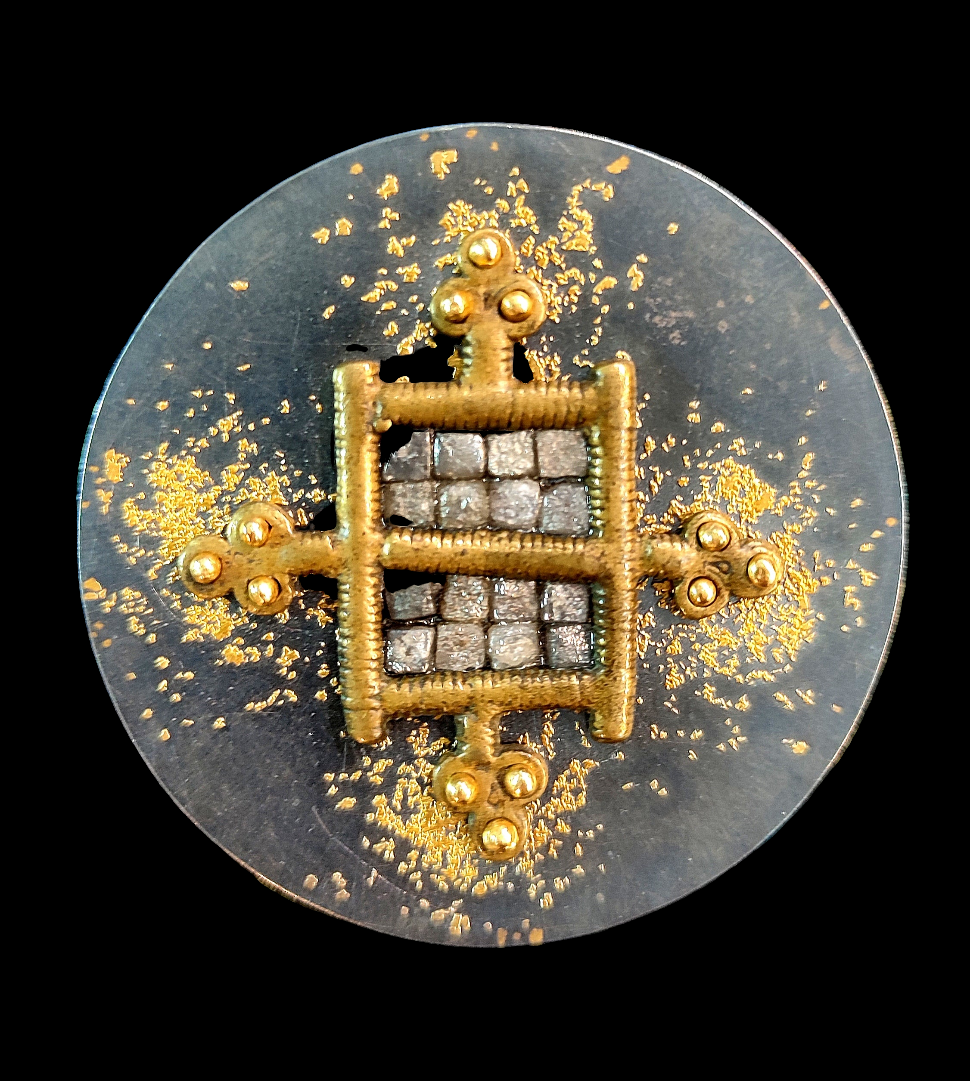 SOLD - Prof. Michael Zobel Original Ashanti Gold Weight Pendant & Brooch