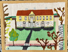 Load image into Gallery viewer, Vintage Swedish Tapestry 1983 by Luna Bylander – Handwoven Textile Art "SOLBO" Manor House, Signed 40x30 cm
