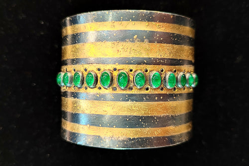 Originator Prof. Michael Zobel Original Cuff With Emeralds