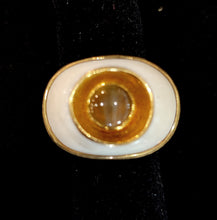 Load image into Gallery viewer, ring with Chrysoberyl Cat&#39;s Eye and Mammoth by michael zobel
