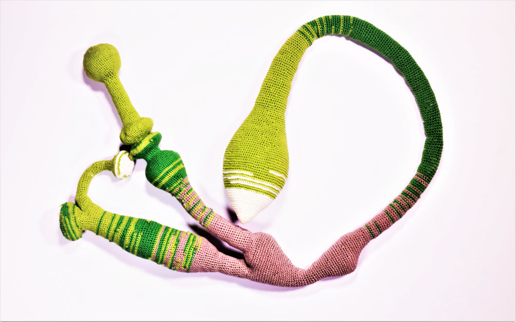 Wild Greenish Crochet Neckpiece by Caren Shen