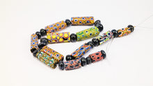 Load image into Gallery viewer, Venetian Millefiori Beads with Sapphire
