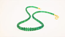 Load image into Gallery viewer, one of a kinf fine tsavorite necklace in deep green with handmande gold clasp
