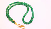 Load image into Gallery viewer, deep green colored tsavorite necklace with  handmade gold clasp
