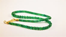 Load image into Gallery viewer, extremely rare fine deep green colored natural tsavorite necklace with handmade gold clasp
